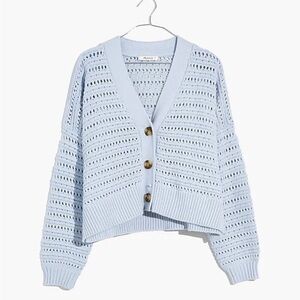 Madewell Tanfield Open-Stitch Cardigan Sweater Pale Dawn Size Small
